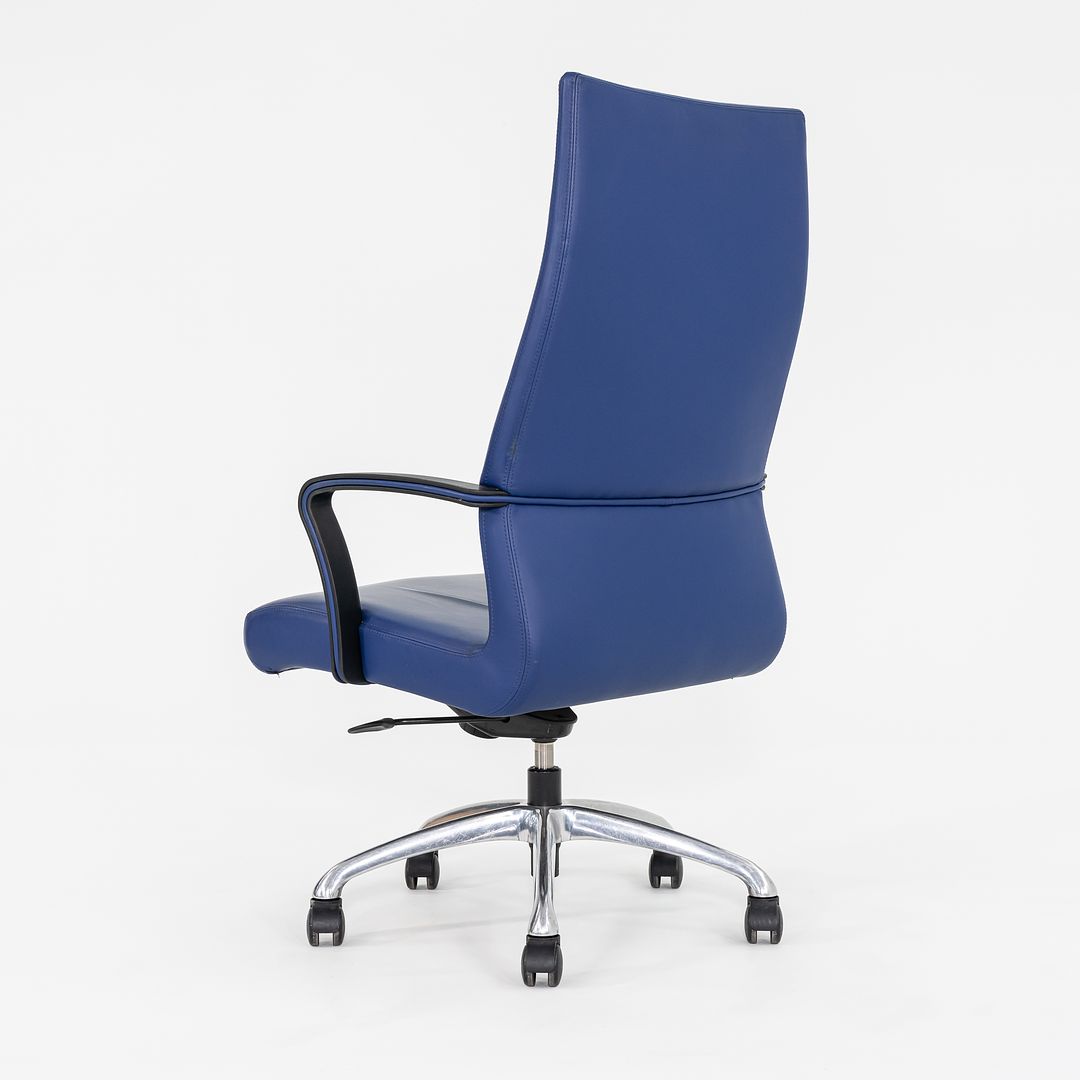 2015 Coalesse Chord Executive Office Chair by Michael Shields with Pneumatic Base in Blue Leather
