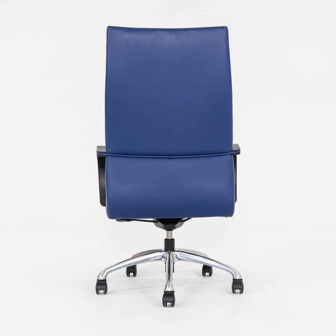 2015 Coalesse Chord Executive Office Chair by Michael Shields with Pneumatic Base in Blue Leather