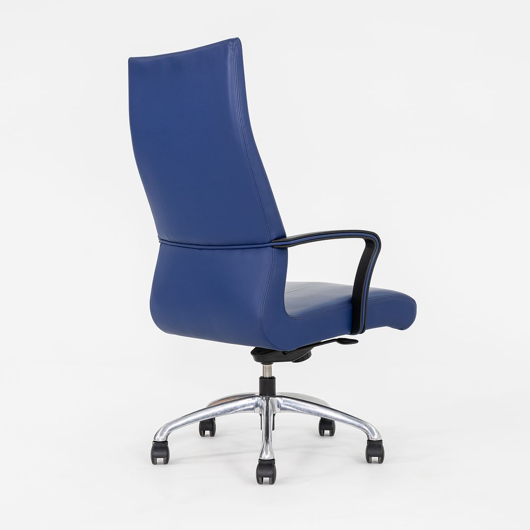 2015 Coalesse Chord Executive Office Chair by Michael Shields with Pneumatic Base in Blue Leather