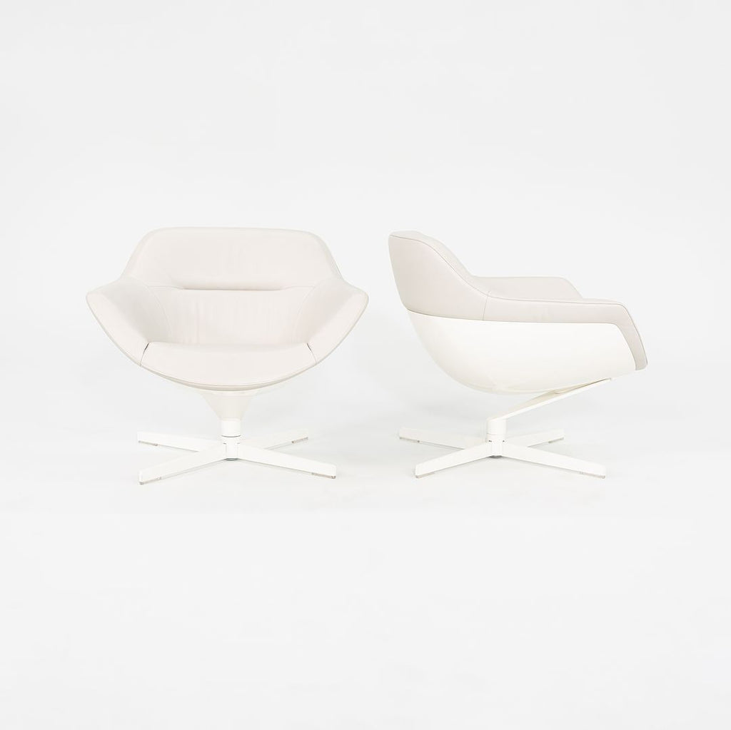 2015 Pair of Auckland 277 Lounge Chairs by Jean-Marie Massaud for Cassina in White Leather
