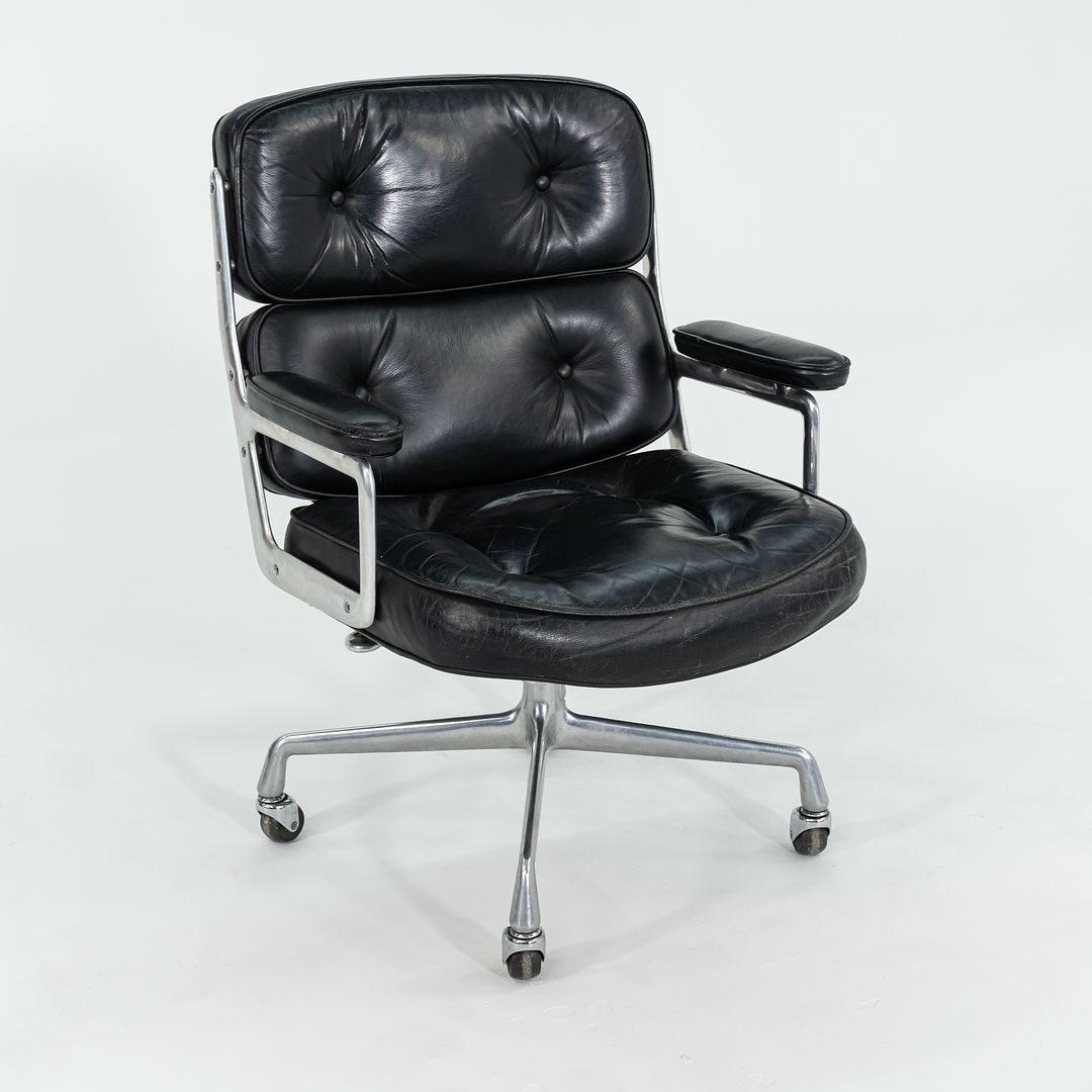 1968 Time Life Executive Desk Chair, Model 3474 by Charles and Ray Eames for Herman Miller in Black Leather with 5-Star Base 12+ Available