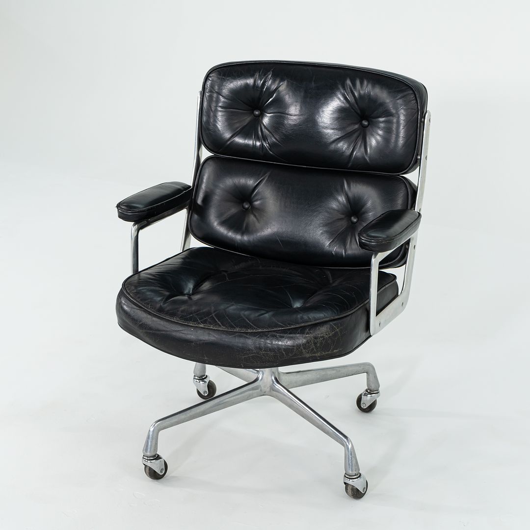 1968 Time Life Executive Desk Chair, Model 3474 by Charles and Ray Eames for Herman Miller in Black Leather with 5-Star Base 12+ Available