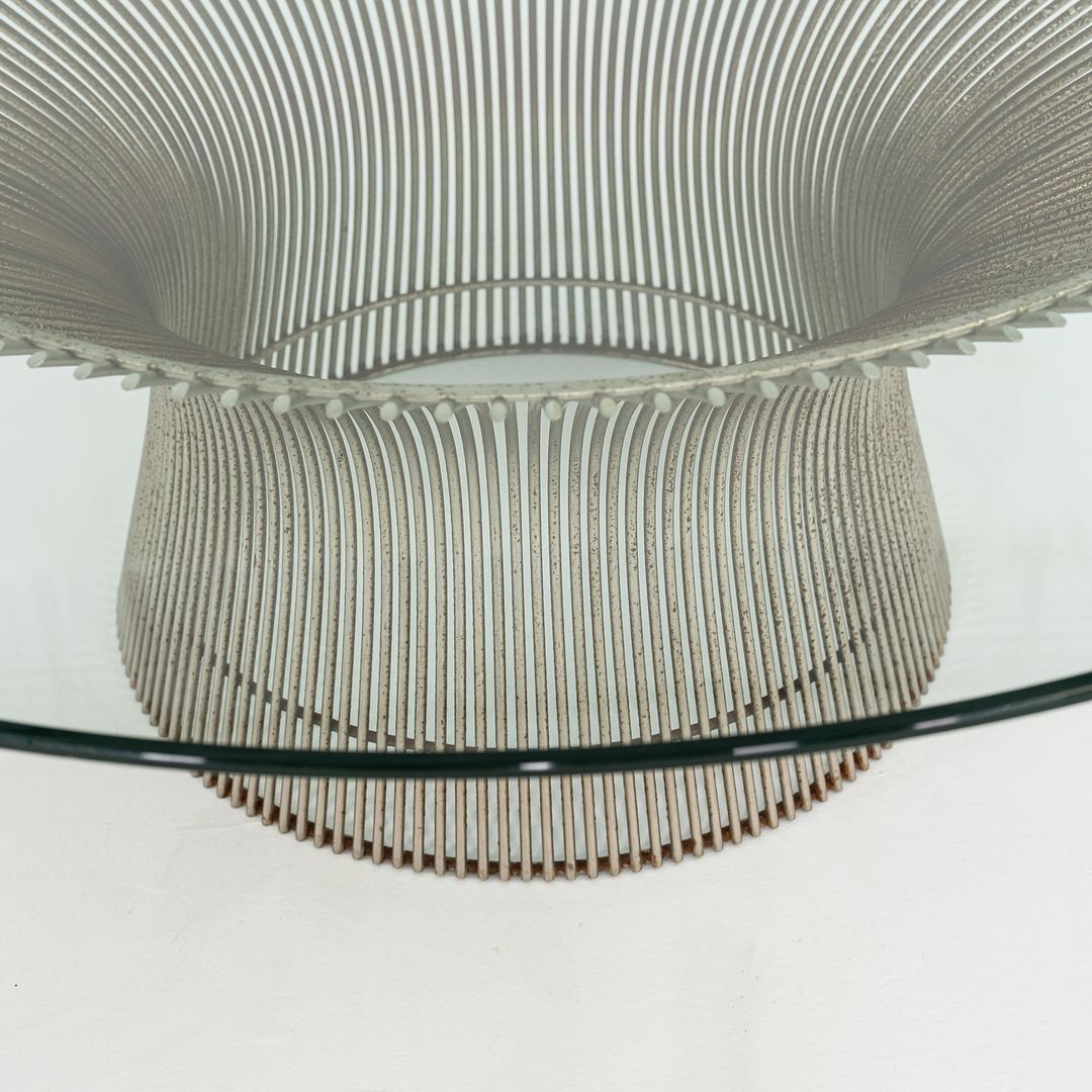 1960s Warren Platner for Knoll 36" Round Coffee Table in Steel and Glass