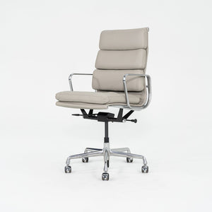 2019 Herman Miller Eames Soft Pad Executive Desk Chair in Bristol Pearl Leather with Pneumatic Base 8x Available