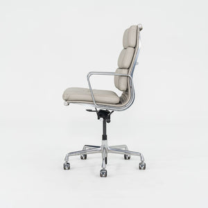 2019 Herman Miller Eames Soft Pad Executive Desk Chair in Bristol Pearl Leather with Pneumatic Base 5x Available