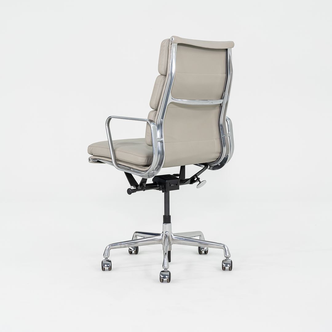 2019 Herman Miller Eames Soft Pad Executive Desk Chair in Bristol Pearl Leather with Pneumatic Base 8x Available