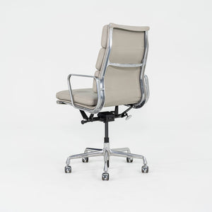 2019 Herman Miller Eames Soft Pad Executive Desk Chair in Bristol Pearl Leather with Pneumatic Base 5x Available