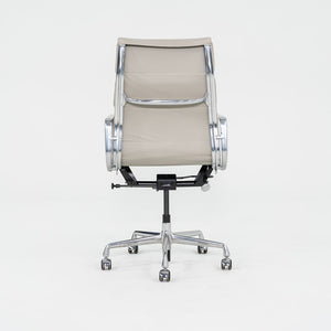 2019 Herman Miller Eames Soft Pad Executive Desk Chair in Bristol Pearl Leather with Pneumatic Base 8x Available