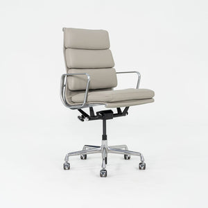 2019 Herman Miller Eames Soft Pad Executive Desk Chair in Bristol Pearl Leather with Pneumatic Base 5x Available