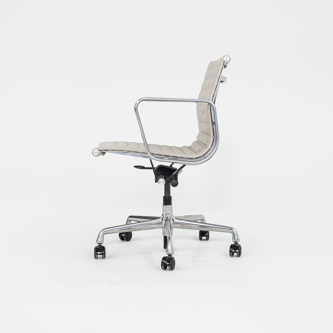 2021 Aluminum Group Management Desk Chair, Model EA335 by Ray and Charles Eames for Herman Miller in Stone Ecohide 8x Available