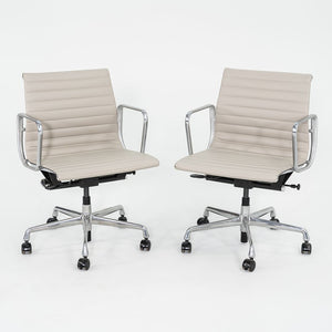 2021 Aluminum Group Management Desk Chair, Model EA335 by Ray and Charles Eames for Herman Miller in Stone Ecohide 8x Available