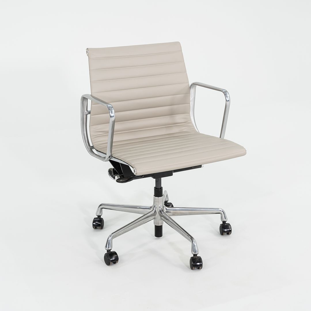 2021 Aluminum Group Management Desk Chair, Model EA335 by Ray and Charles Eames for Herman Miller in Stone Ecohide 8x Available