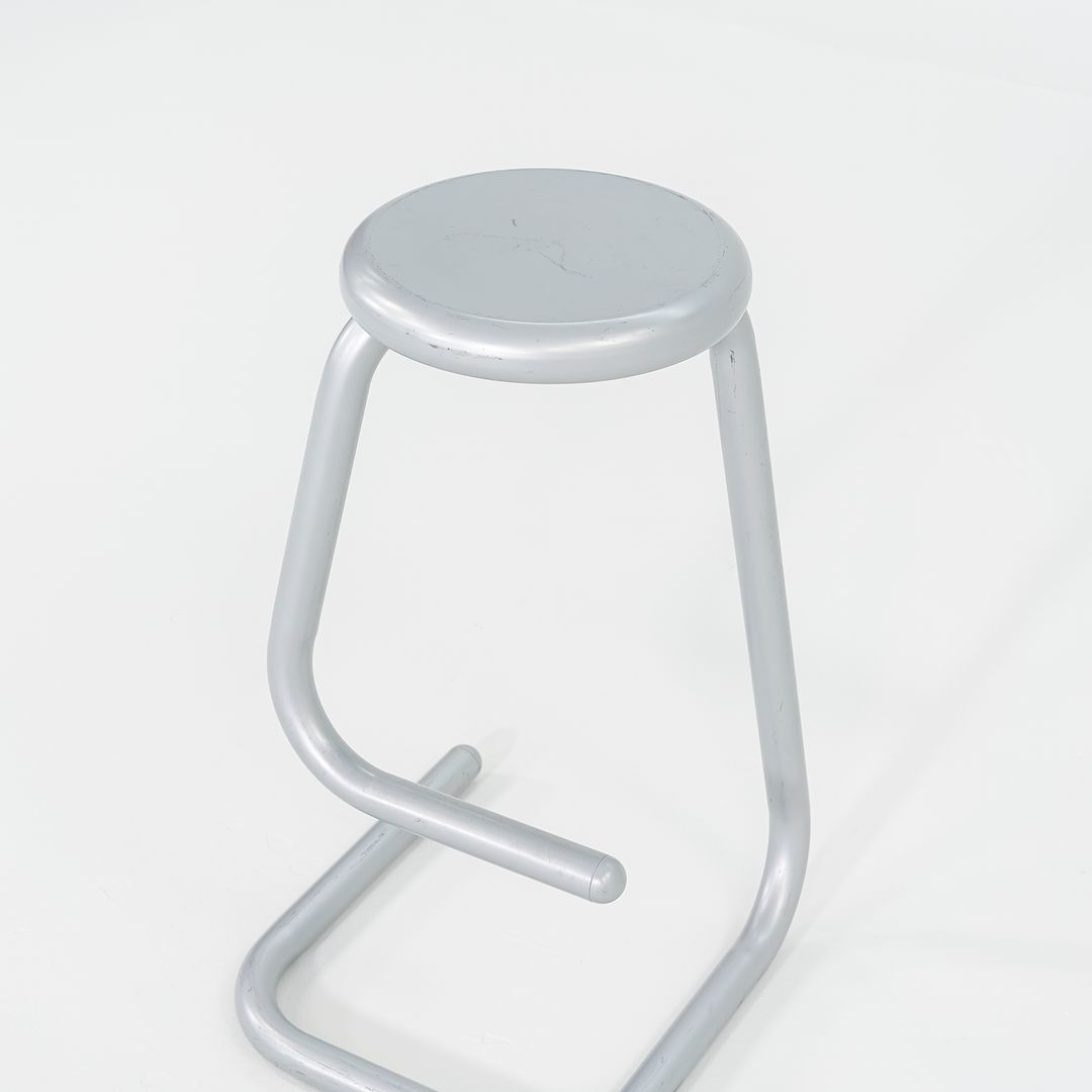 1970s K700 Counter Stool by Hugh Hamilton and Philip Salmon for Kinetics / Haworth in Steel with Silver Finish 8x Available