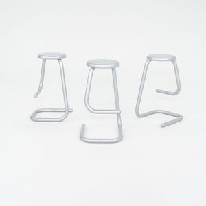 SOLD 1970s K700 Counter Stool by Hugh Hamilton and Philip Salmon for Kinetics / Haworth in Steel with Silver Finish 4x Available