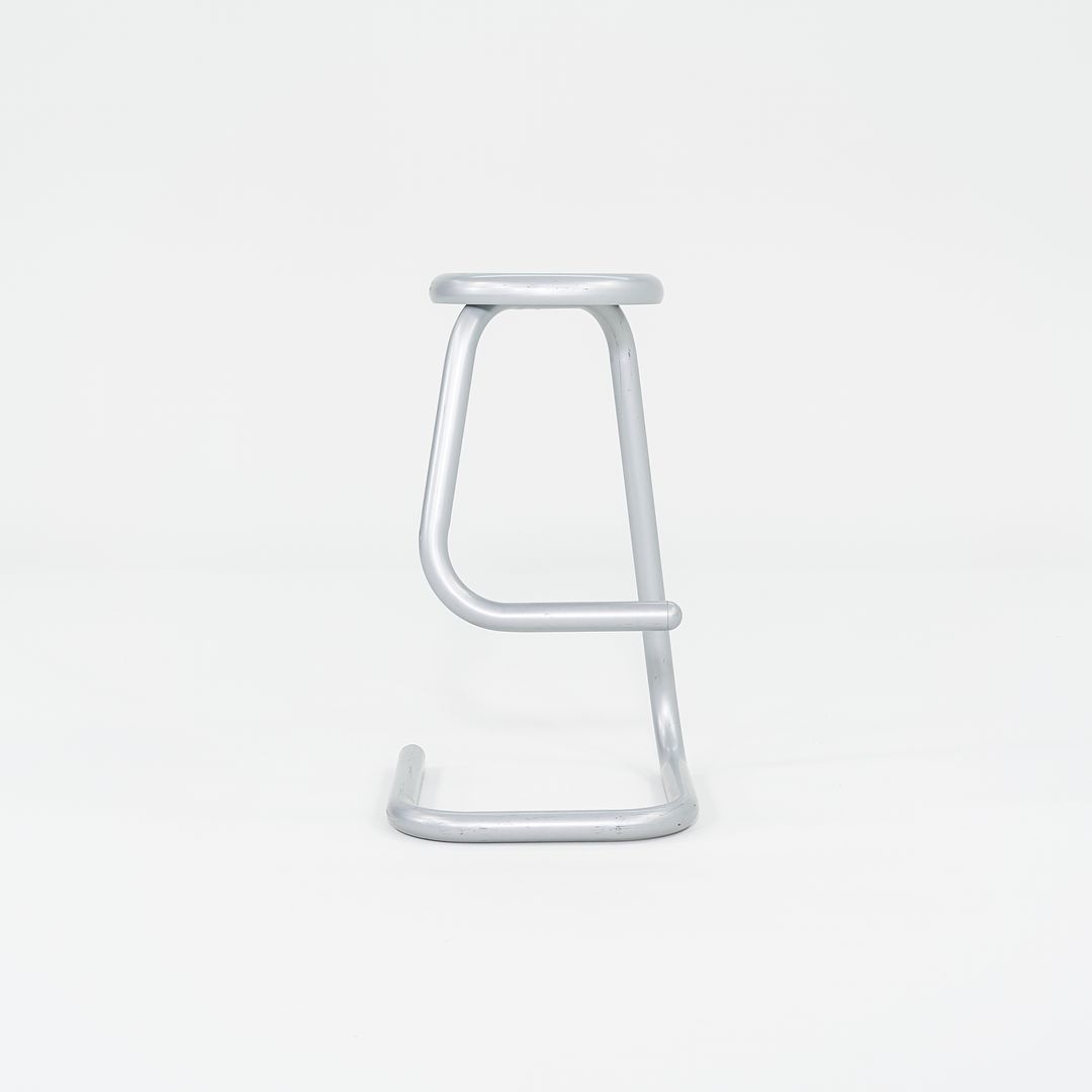 1970s K700 Counter Stool by Hugh Hamilton and Philip Salmon for Kinetics / Haworth in Steel with Silver Finish 8x Available