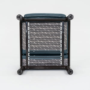 1990s Aulenti Armchair, Model 54-S1 by Gae Aulenti for Knoll in Blue/Green Leather 8x Available