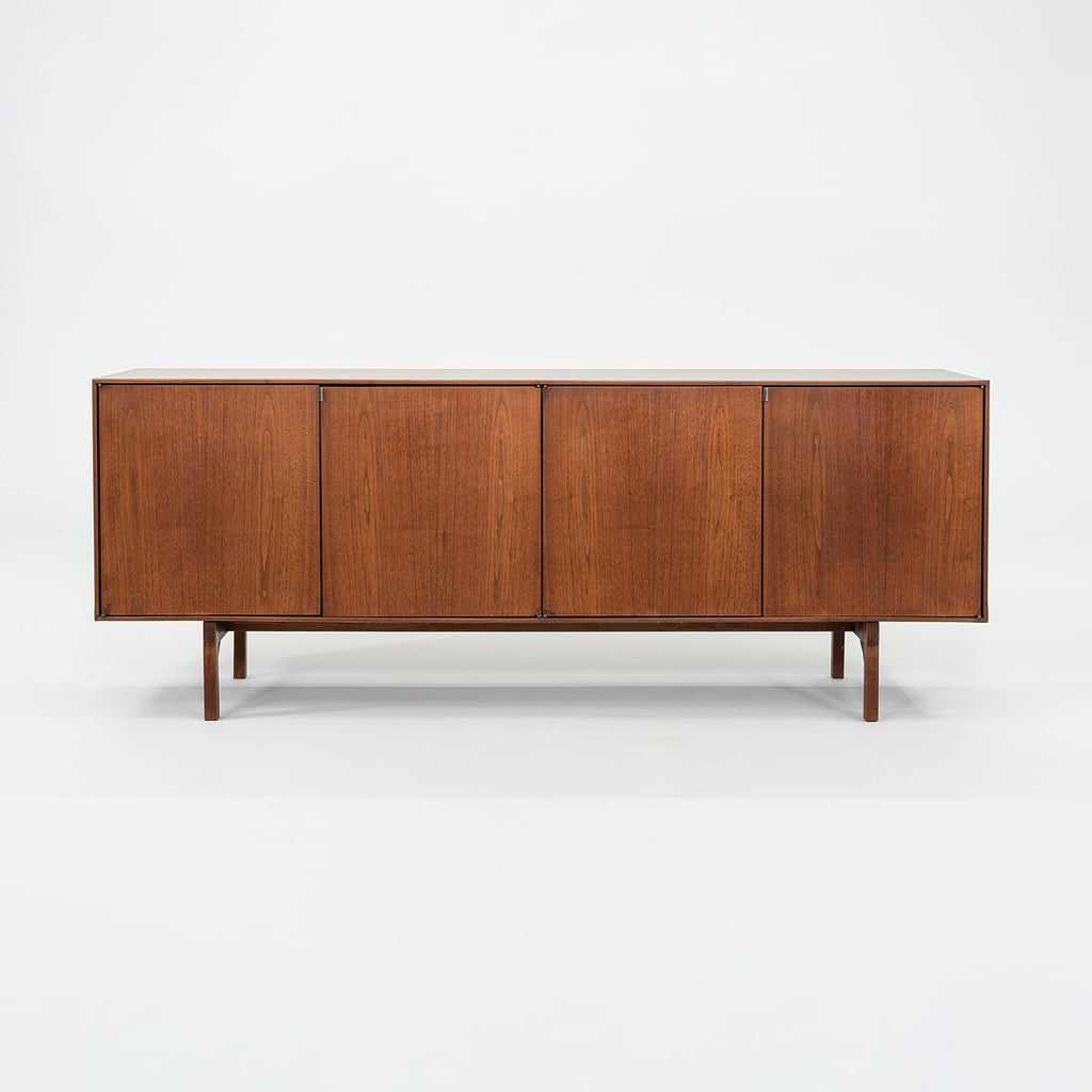 1960s Florence Knoll Walnut Four Door Credenza, Model 541 w/ Original Label