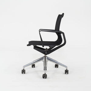 2017 Vitra Physix Rolling Desk Chair by Alberta Meda Black Mesh with Silver Pneumatic Base 3x Available