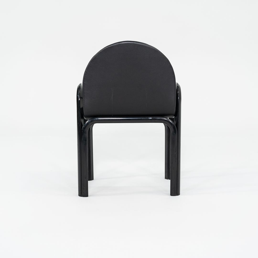 SOLD 1978 Set of Four Orsay Armchairs by Gae Aulenti for Knoll in Newly Reupholstered Black Leather