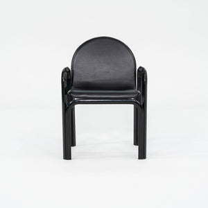 SOLD 1978 Set of Four Orsay Armchairs by Gae Aulenti for Knoll in Newly Reupholstered Black Leather