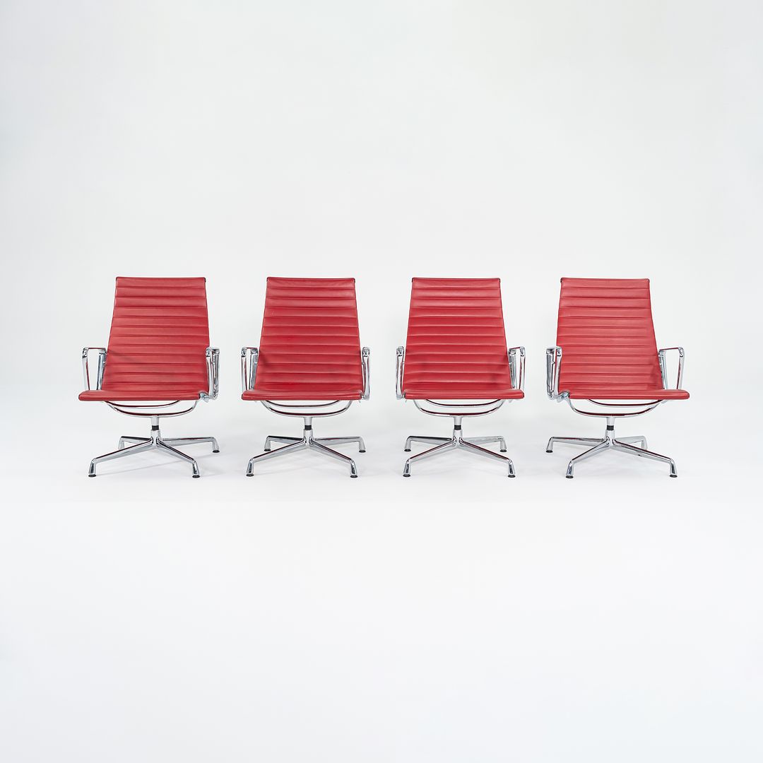 SOLD 2004 Aluminum Group Lounge Chair, Model EA124 by Ray and Charles Eames for Vitra Aluminum, Leather, Padding, Plastic, Rubber