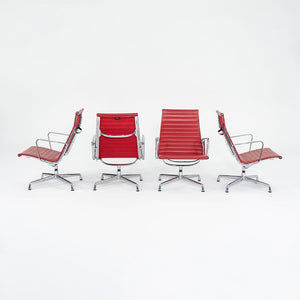 SOLD 2004 Aluminum Group Lounge Chair, Model EA124 by Ray and Charles Eames for Vitra Aluminum, Leather, Padding, Plastic, Rubber