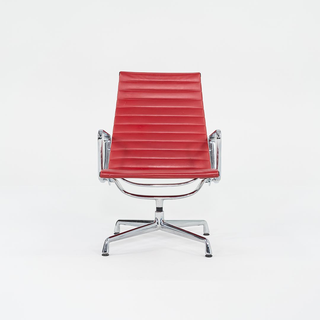 SOLD 2004 Aluminum Group Lounge Chair, Model EA124 by Ray and Charles Eames for Vitra Aluminum, Leather, Padding, Plastic, Rubber