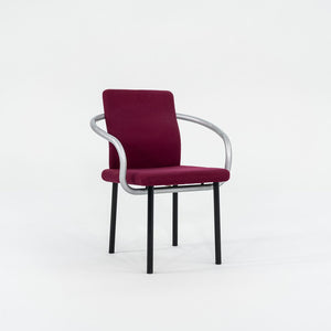 1995 Ettore Sottsass for Knoll Mandarin Dining Chair Silver w/ Pink Upholstery
