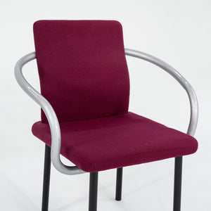 1995 Ettore Sottsass for Knoll Mandarin Dining Chair Silver w/ Pink Upholstery