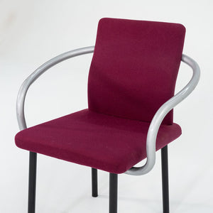 1995 Ettore Sottsass for Knoll Mandarin Dining Chair Silver w/ Pink Upholstery