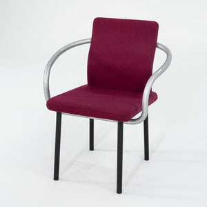 1995 Ettore Sottsass for Knoll Mandarin Dining Chair Silver w/ Pink Upholstery