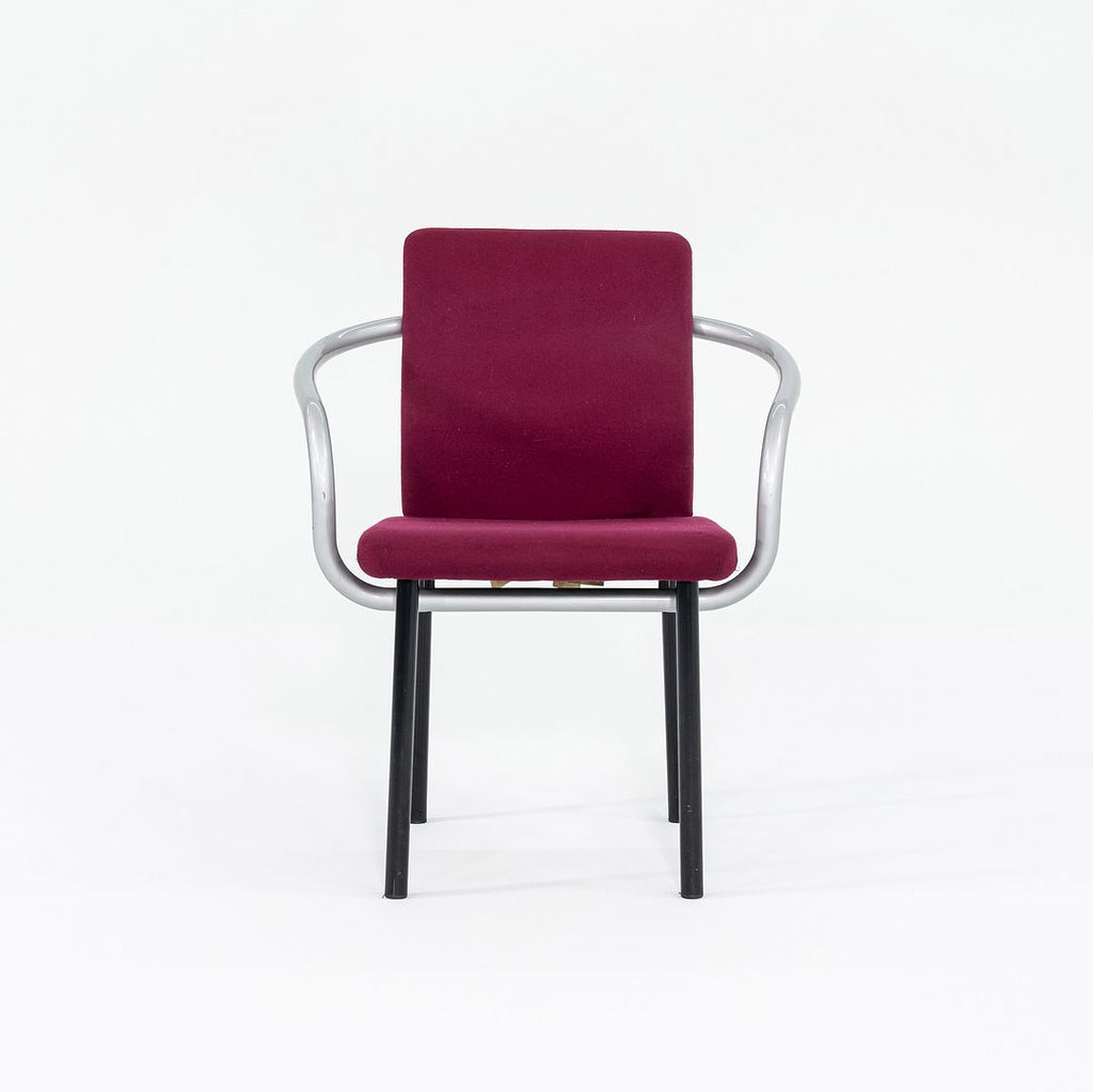 1995 Ettore Sottsass for Knoll Mandarin Dining Chair Silver w/ Pink Upholstery