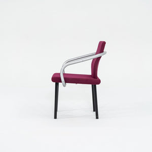 1995 Ettore Sottsass for Knoll Mandarin Dining Chair Silver w/ Pink Upholstery