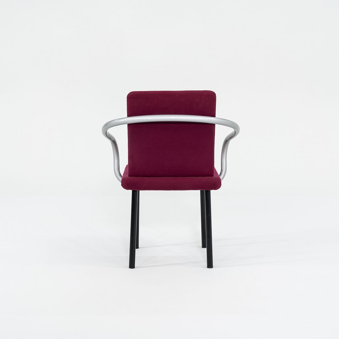 1995 Ettore Sottsass for Knoll Mandarin Dining Chair Silver w/ Pink Upholstery