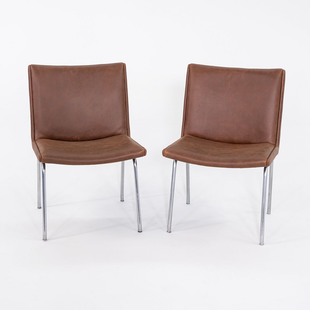 1960s Pair of Hans Wegner AP38 Airport Chairs A.P. Stolen of Denmark w/ Leather