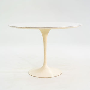 1960s Eero Saarinen Knoll Tulip Pedestal Dining Table 42" White Top, Model 173F