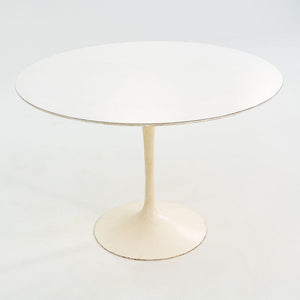 1960s Eero Saarinen Knoll Tulip Pedestal Dining Table 42" White Top, Model 173F