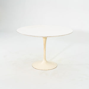 1960s Eero Saarinen Knoll Tulip Pedestal Dining Table 42" White Top, Model 173F