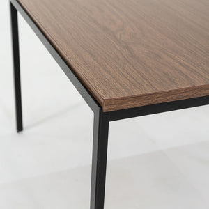 1960s Florence Knoll T Angle 24 x 24 inch Side / End Table Steel & Wood Veneer
