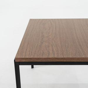 1960s Florence Knoll T Angle 24 x 24 inch Side / End Table Steel & Wood Veneer