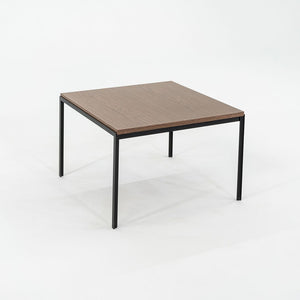 1960s Florence Knoll T Angle 24 x 24 inch Side / End Table Steel & Wood Veneer