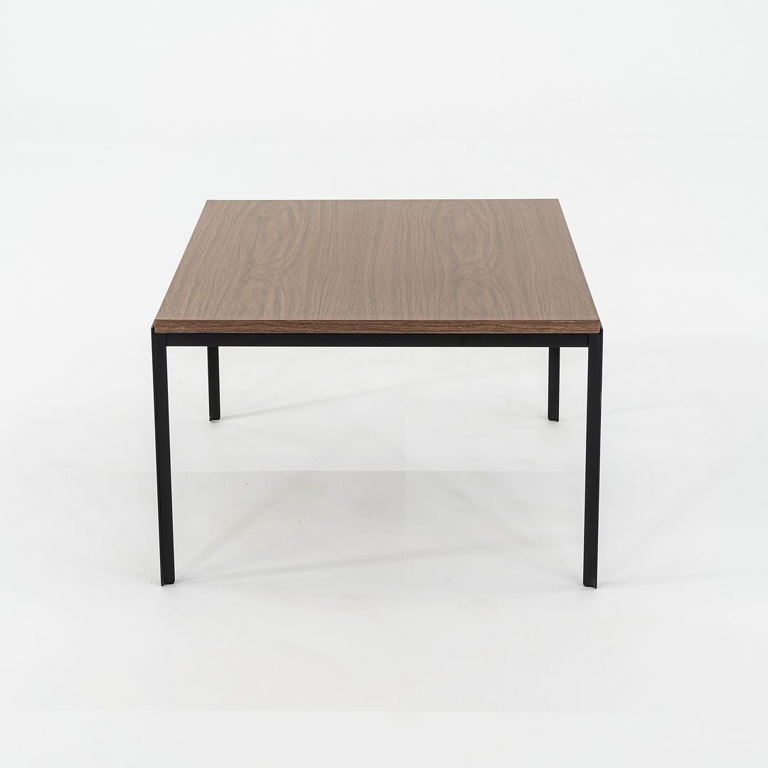 1960s Florence Knoll T Angle 24 x 24 inch Side / End Table Steel & Wood Veneer
