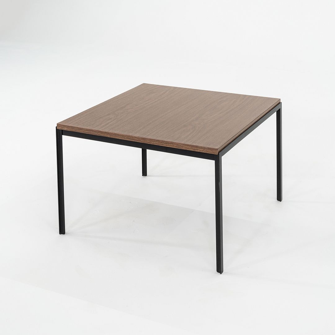 1960s Florence Knoll T Angle 24 x 24 inch Side / End Table Steel & Wood Veneer