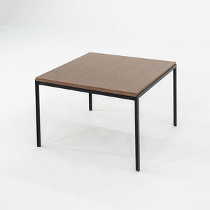 1960s Florence Knoll T Angle 24 x 24 inch Side / End Table Steel & Wood Veneer