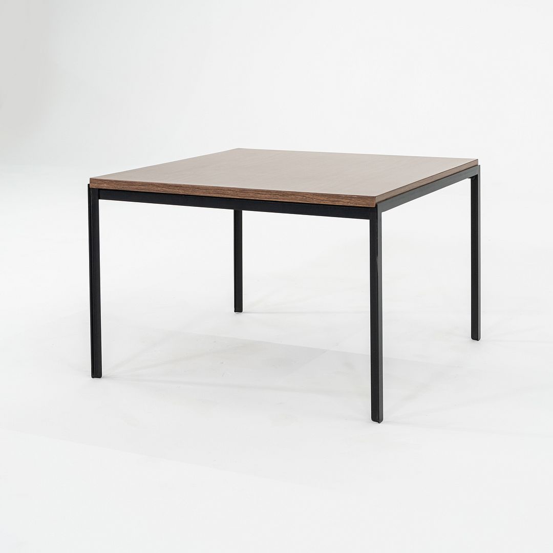 1960s Florence Knoll T Angle 24 x 24 inch Side / End Table Steel & Wood Veneer