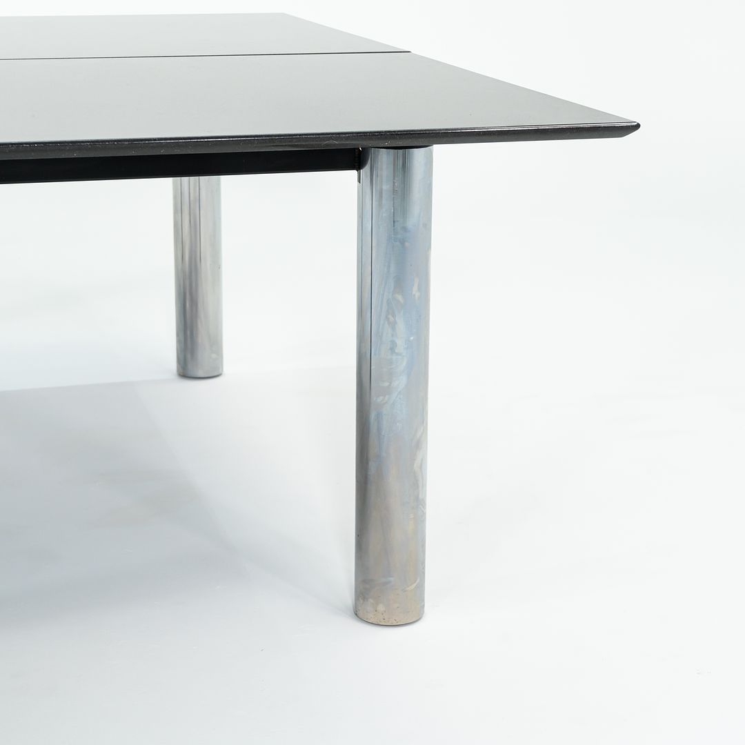 2006 Custom Black Granite and Chromed Steel Conference or Dining Table 72x72in