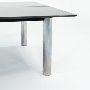 2006 Custom Black Granite and Chromed Steel Conference or Dining Table 72x72in