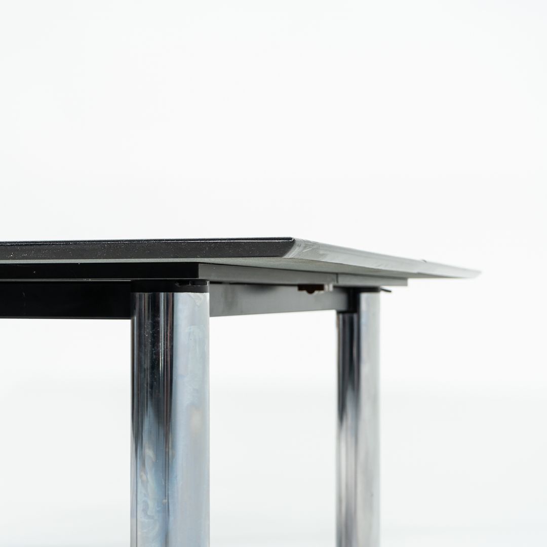 2006 Custom Black Granite and Chromed Steel Conference or Dining Table 72x72in