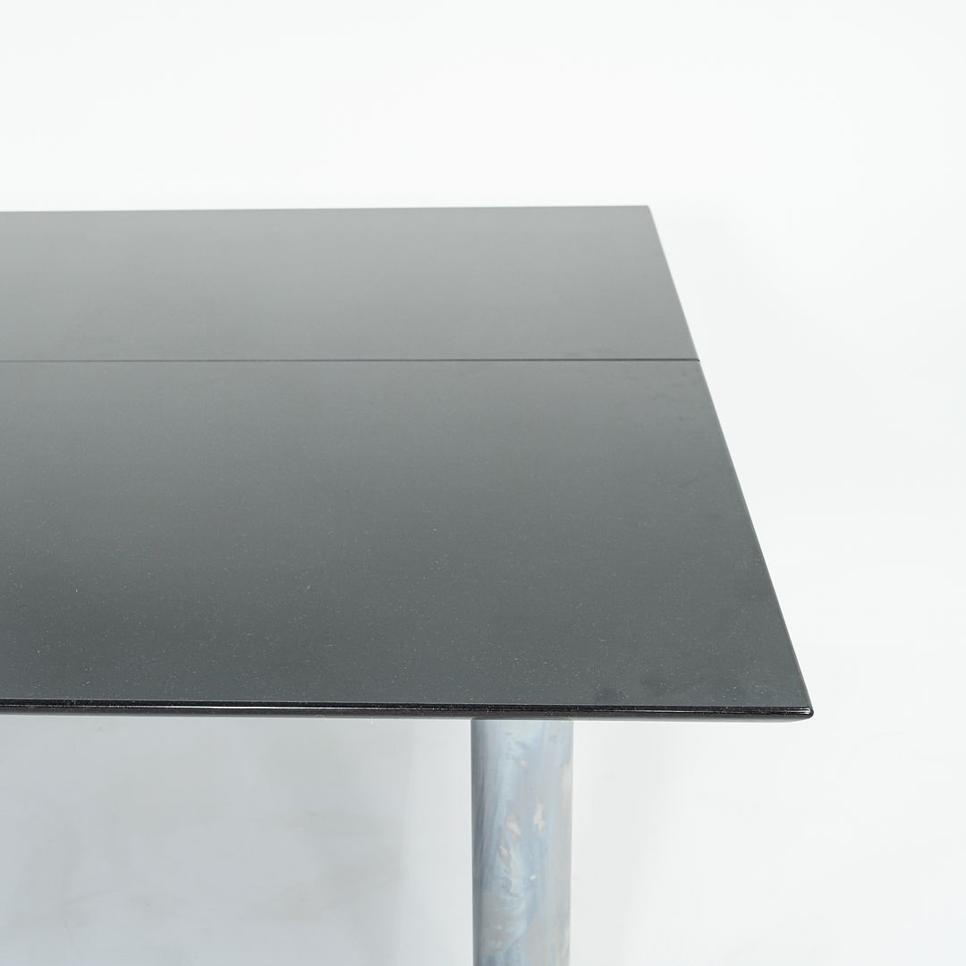 2006 Custom Black Granite and Chromed Steel Conference or Dining Table 72x72in