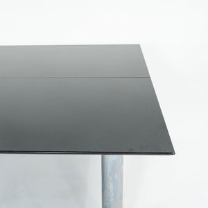 2006 Custom Black Granite and Chromed Steel Conference or Dining Table 72x72in